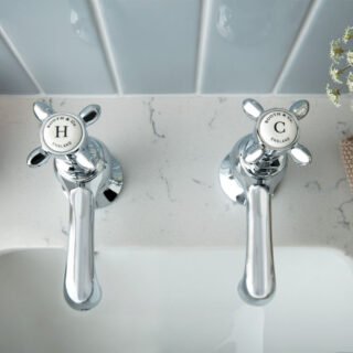 Booth and Co Axbridge Crosshead Basin Pillar Taps - Image 3