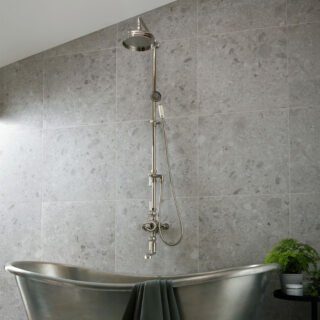 Booth and Co Axbridge 3 Outlet Exposed Thermostatic Shower Column With Bath Spout - Image 2