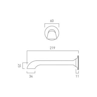 Booth and Co Axbridge Wall Mounted Bath Spout - Image 2
