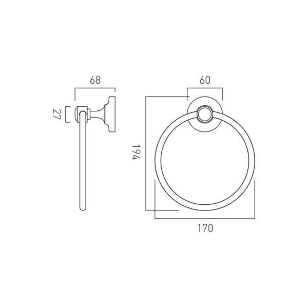 Booth and Co Axbridge Towel Ring - Image 2