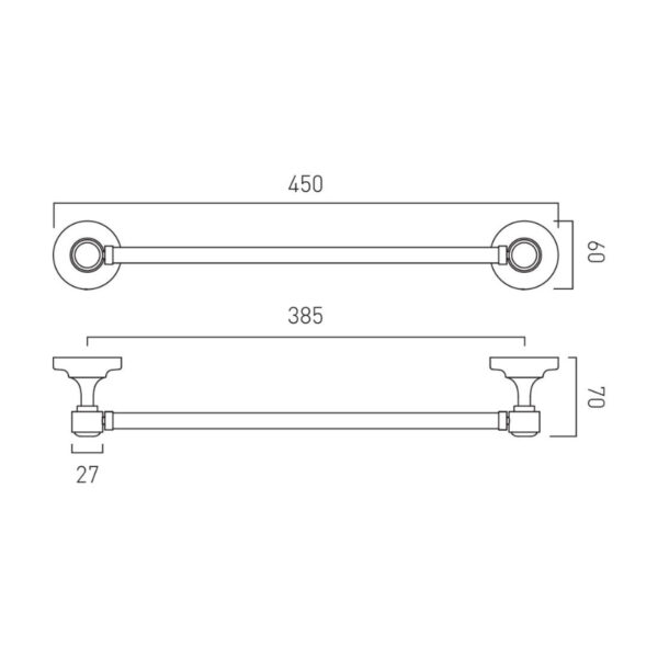 Booth and Co Axbridge Towel Rail - 450mm Wide - Image 4