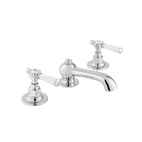 Booth and Co Axbridge Lever 3 Hole Basin Mixer Tap  With Pop-Up Basin Waste