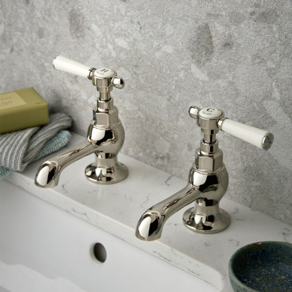 Booth and Co Axbridge Lever Basin Pillar Taps - Image 4