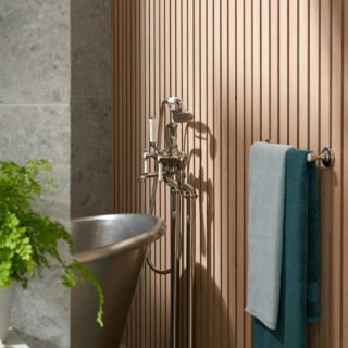 Booth and Co Axbridge Lever Floor Standing Bath Shower Mixer Tap With Shower Kit - Image 6