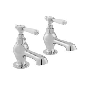 Booth and Co Axbridge Lever Bath Pillar Taps - Chrome
