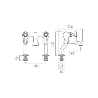 Booth and Co Axbridge Lever Bath Filler Tap - Image 3