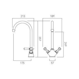Booth and Co Axbridge Lever Kitchen Mixer Tap - Image 3