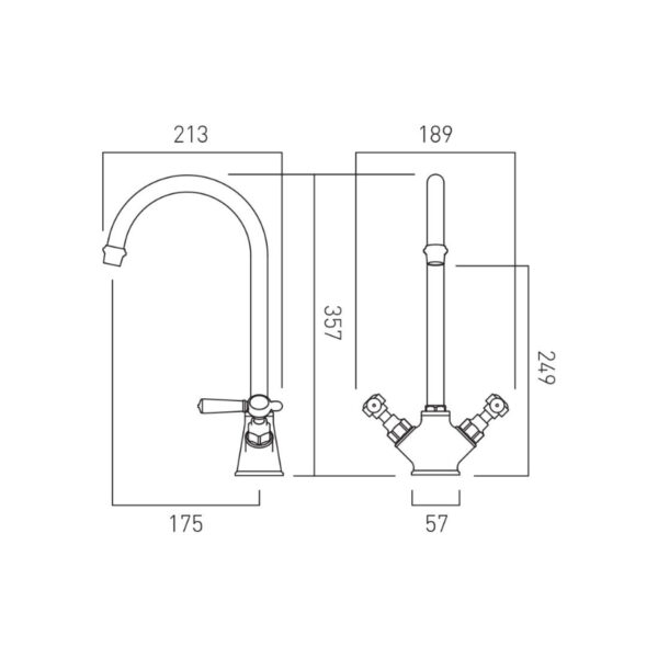 Booth and Co Axbridge Lever Kitchen Mixer Tap - Image 3