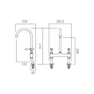 Booth and Co Axbridge Lever Bridge Kitchen Mixer Tap - Image 3