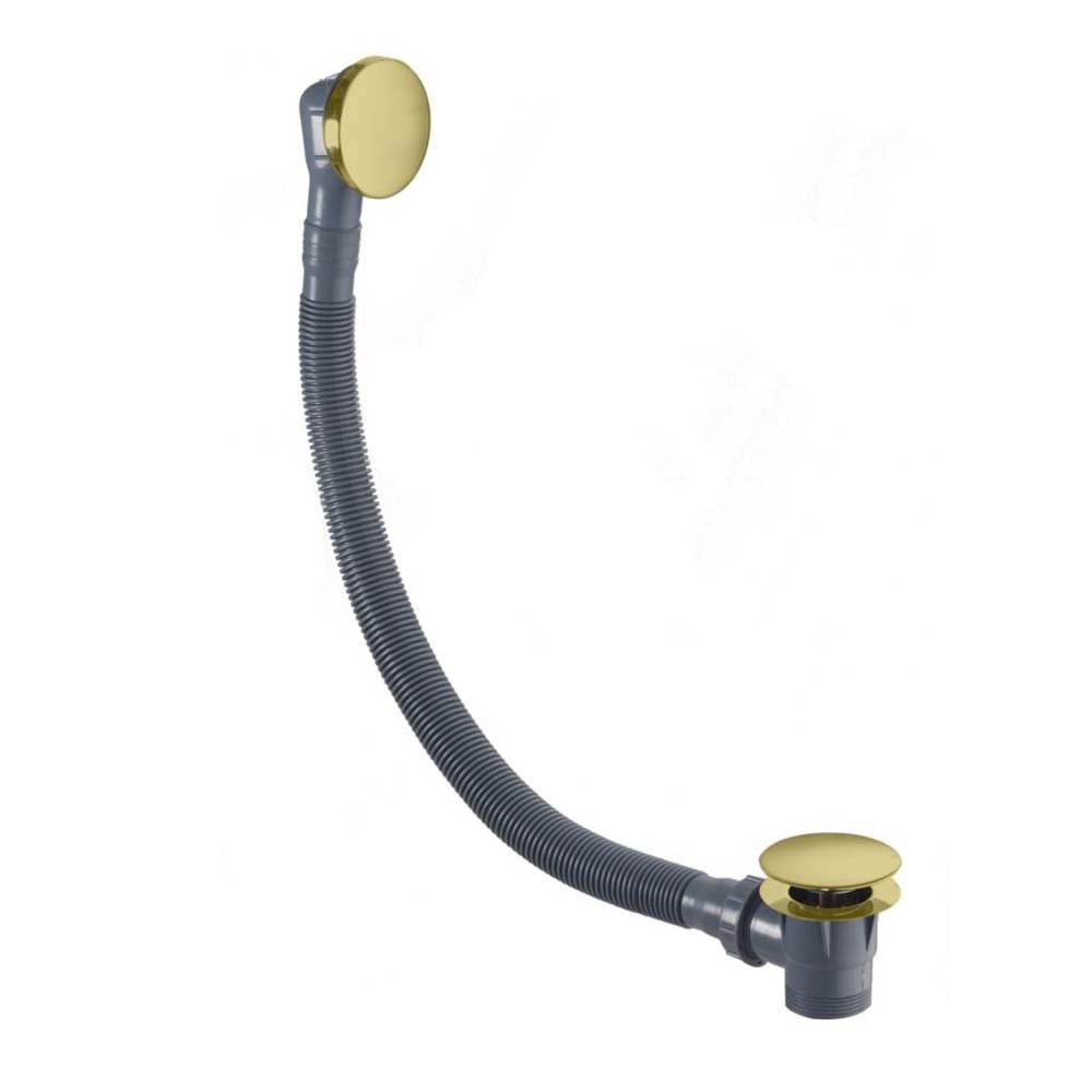Flova Bath Clicker Waste With Overflow - Brushed Gold
