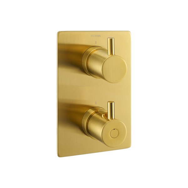Flova Levo Smartbox Square Finishing Kit - Brushed Gold