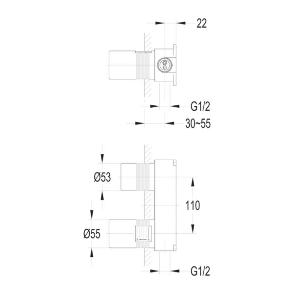 Flova Concealed Installation Box For 2-Hole Basin Mixer Tap - Smart / Urban - Image 2
