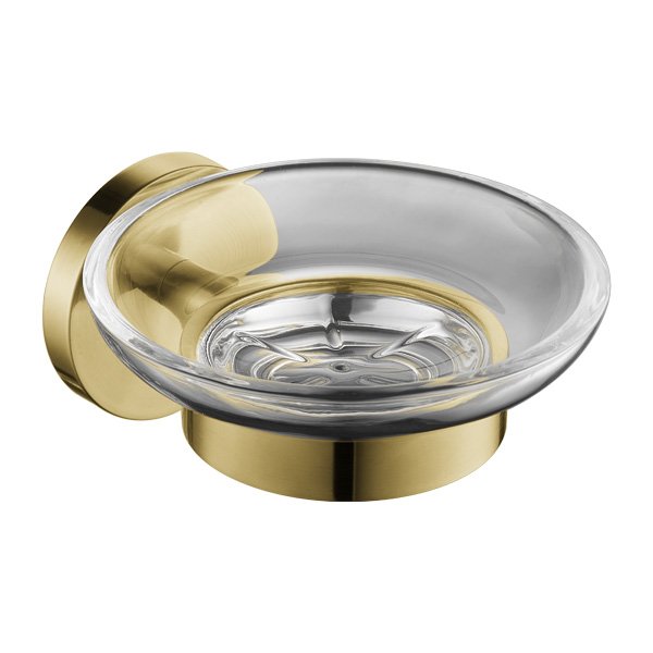 Flova Coco Glass Soap Dish - Brushed Brass
