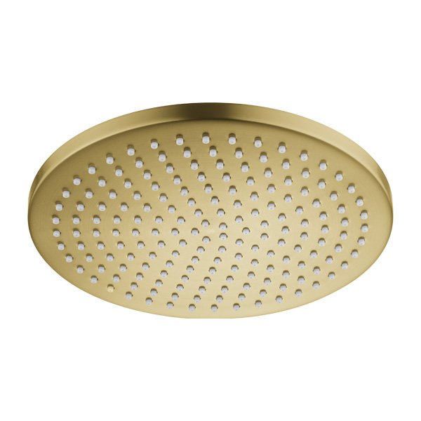 Flova Design Round Air Mixed Shower Head – 250mm Wide - Brushed Brass