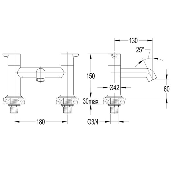 Flova Moonlight Bath Filler Tap - Image 2