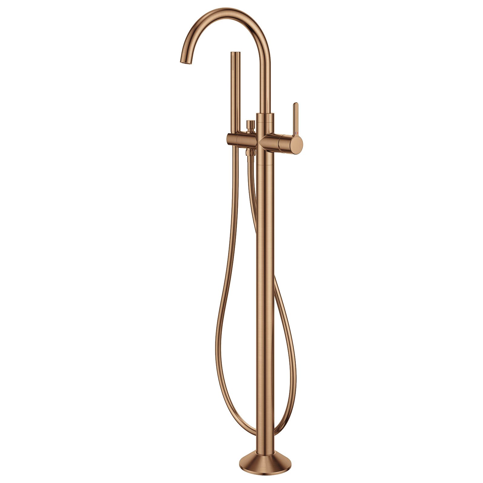 Flova Moonlight Floor Standing Bath Shower Mixer Tap With Shower Set - Brushed Bronze