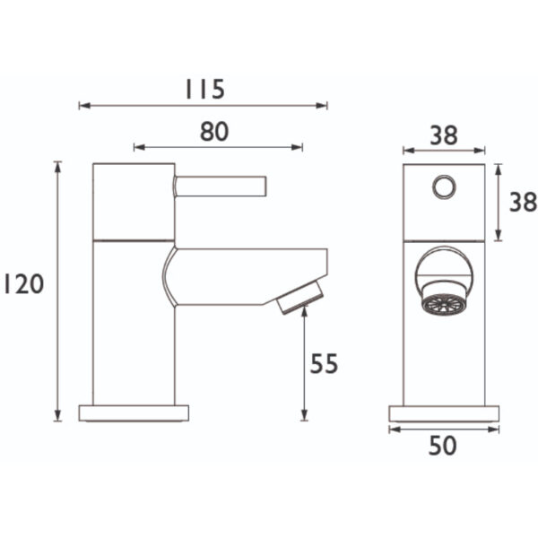 Bristan Blitz Bath Pillar Taps - Chrome - Image 2