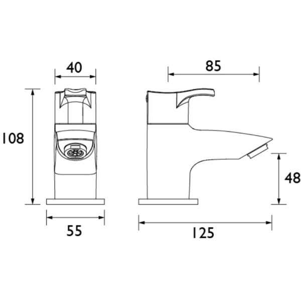 Bristan Capri Bath Pillar Taps - Chrome - Image 2