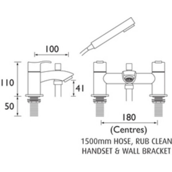 Bristan Capri Bath Shower Mixer Tap - Chrome - Image 2