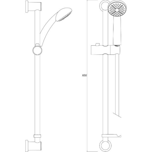 Bristan Casino Shower Kit With Single Function Small Handset - Chrome - Image 2