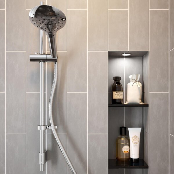 Bristan Casino Shower Kit With Large 3 Function Push Button Handset And Silver Hose - Chrome - Image 3