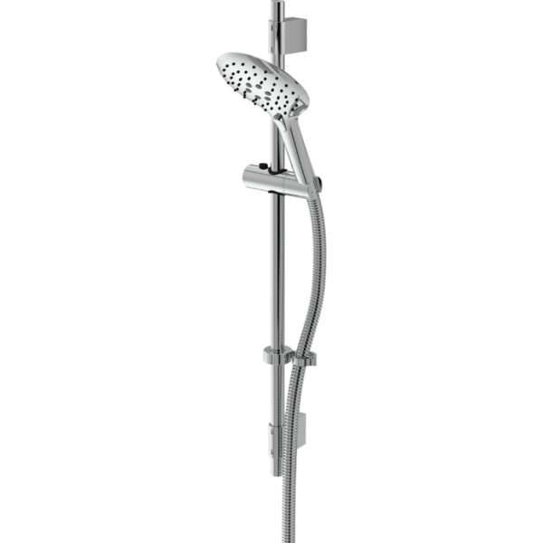 Bristan Casino Shower Kit With Large 3 Function Push Button Handset And Silver Hose - Chrome