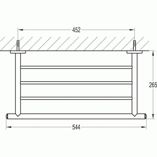 Flova Coco Towel Shelf - 540mm Wide - Diamond Chrome - Image 2