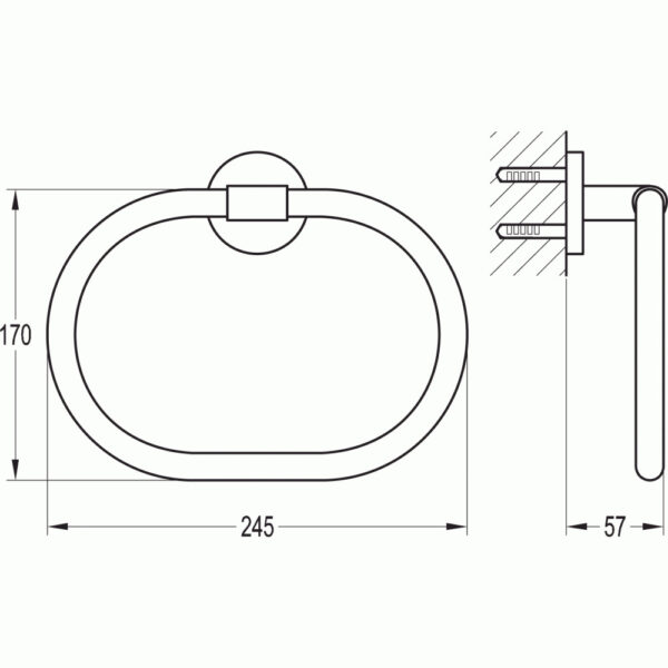 Flova Coco Oval Towel Ring - Image 2