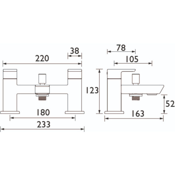 Bristan Cobalt Bath Shower Mixer Tap - Image 2