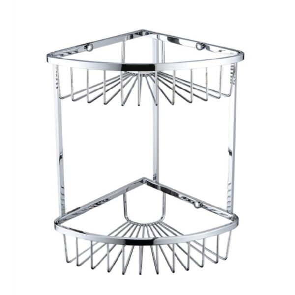 Bristan Two Tier Corner Fixed Wire Shower Basket - Chrome