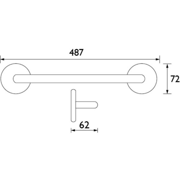 Bristan Grab Bar - 487mm Long - Chrome - Image 2