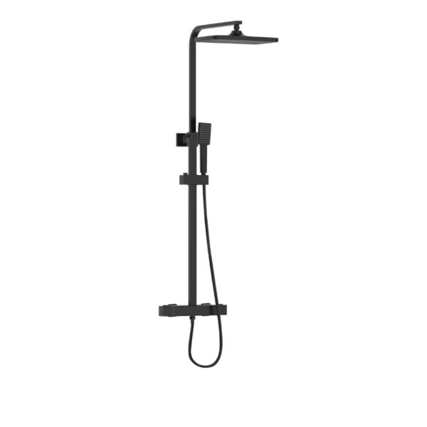 Bristan Carre Adjustable Rigid Riser Diverter Bar Shower - Black