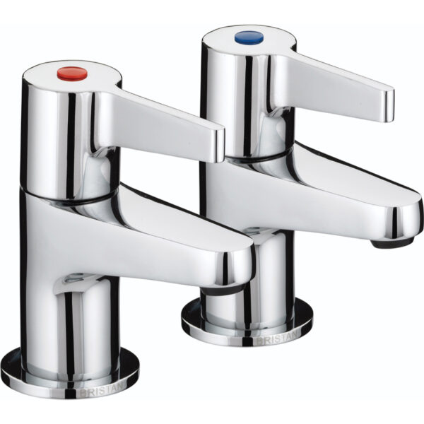 Bristan Design Utility Lever Bath Pillar Taps - Chrome