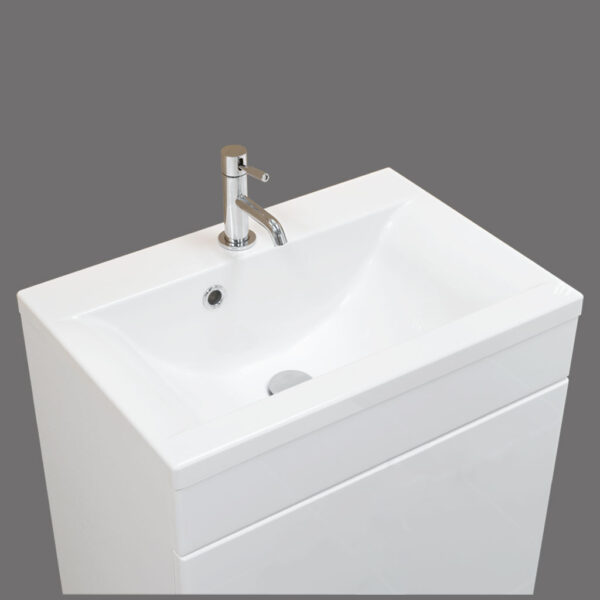 Eastbrook Oslo 3 Drawer Floorstanding Vanity Unit With Basin - 1 TH - High Gloss White - Image 10