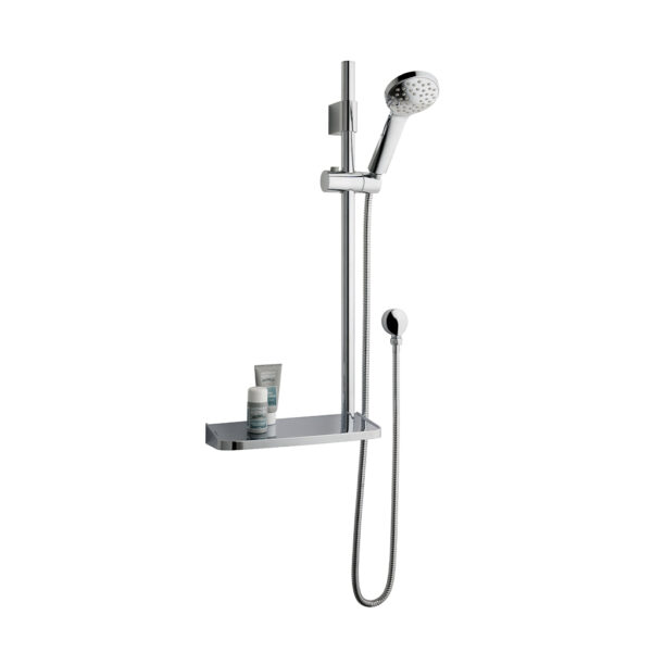 Eastbrook Sliding Riser Kit With Rectangular Soap Dish, Shower Handset And Hose - Chrome