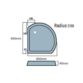 Eastbrook Volente Quadrant Shower Tray For 58.007 Shower Enclosure - White - Image 2