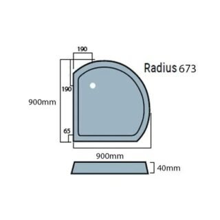 Eastbrook Volente Quadrant Shower Tray For 58.007 Shower Enclosure - White - Image 3