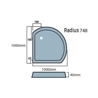 Eastbrook Volente Quadrant Shower Tray For 58.007 Shower Enclosure - White - Image 4