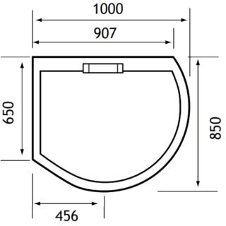 Eastbrook Volente Spacesaver Offset Quadrant Shower Tray - White - Image 2