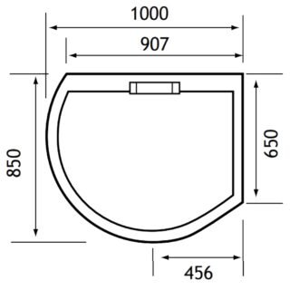 Eastbrook Volente Spacesaver Offset Quadrant Shower Tray - White - Image 3