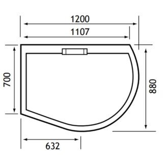 Eastbrook Volente Spacesaver Offset Quadrant Shower Tray - White - Image 4