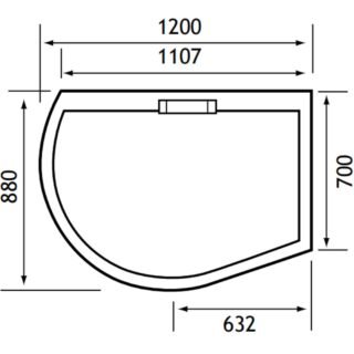 Eastbrook Volente Spacesaver Offset Quadrant Shower Tray - White - Image 5