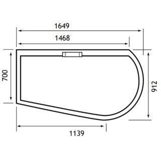 Eastbrook Volente Spacesaver Offset Quadrant Shower Tray - White - Image 6