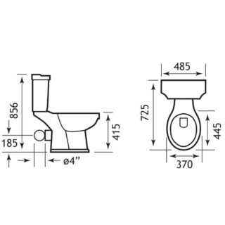 Eastbrook Belgravia Close Coupled Toilet With Cistern And Soft Close Seat - White - Image 2