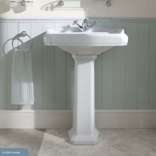 Eastbrook Belgravia Basin With Full Pedestal - 600mm Wide - White - Image 2