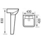 Eastbrook Andelle Cloakroom Basin With Full Pedestal - 430mm Wide - 1 TH - White - Image 2