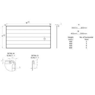Eastbrook Flat Cover Plate With Lines - Gloss White - Image 2