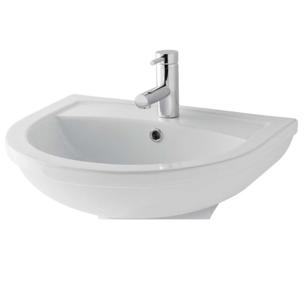 Eastbrook Dura Wall Hung Basin - 550mm Wide - 1 TH - White