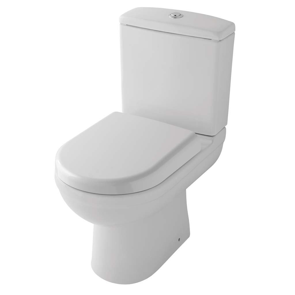 Eastbrook Dura Close Coupled Toilet With Cistern And Seat – White - Standard Seat