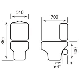 Eastbrook Tamarind Close Coupled Toilet With Push Button Cistern And Soft Close Seat - White - Image 2